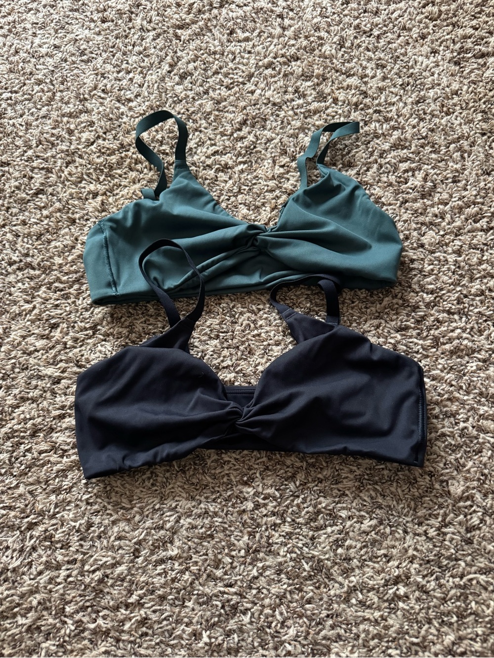 Gymshark Everyday Twist-Front Bralette — Teal & Black